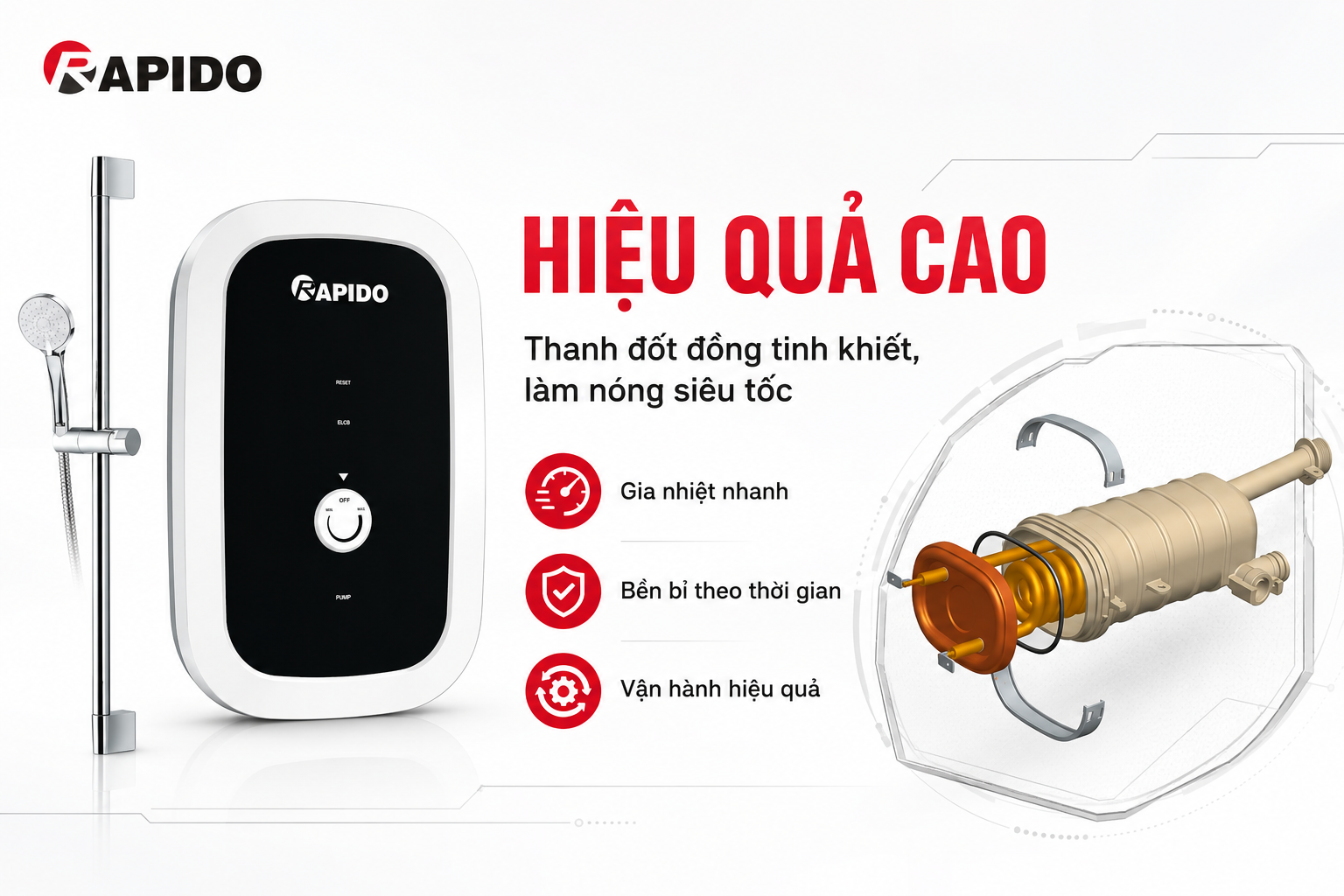 Máy nước nóng trực tiếp Stern RIG - SP 4.5 (bơm tăng áp) 10 Máy nước nóng trực tiếp Rapido Stern RIG – SP 4.5
