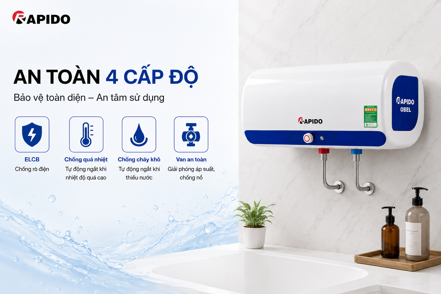 Bình nước nóng Rapido Obel RON-E 20L 15 30f52098 eba5 4a4e bb59 ff0da861a49e