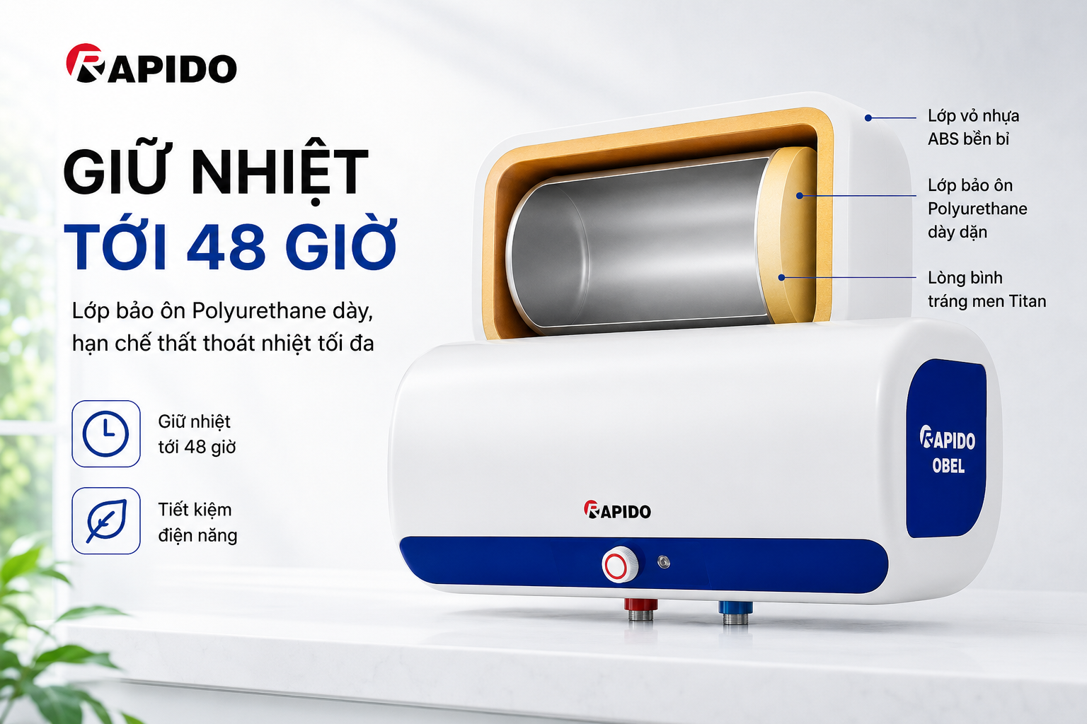 Bình nước nóng Rapido Obel RON-E 20L 12 7bf2fd92 e0b9 492e bc6b c32dcc781414