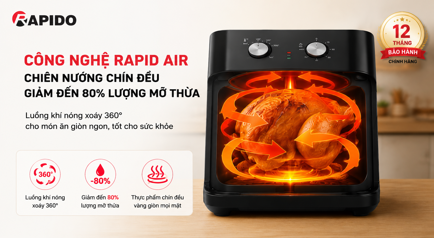 Nồi chiên không dầu Rapido RAF 8.0M 14 8650de2a b19f 40ac a2ac 342c800977dd