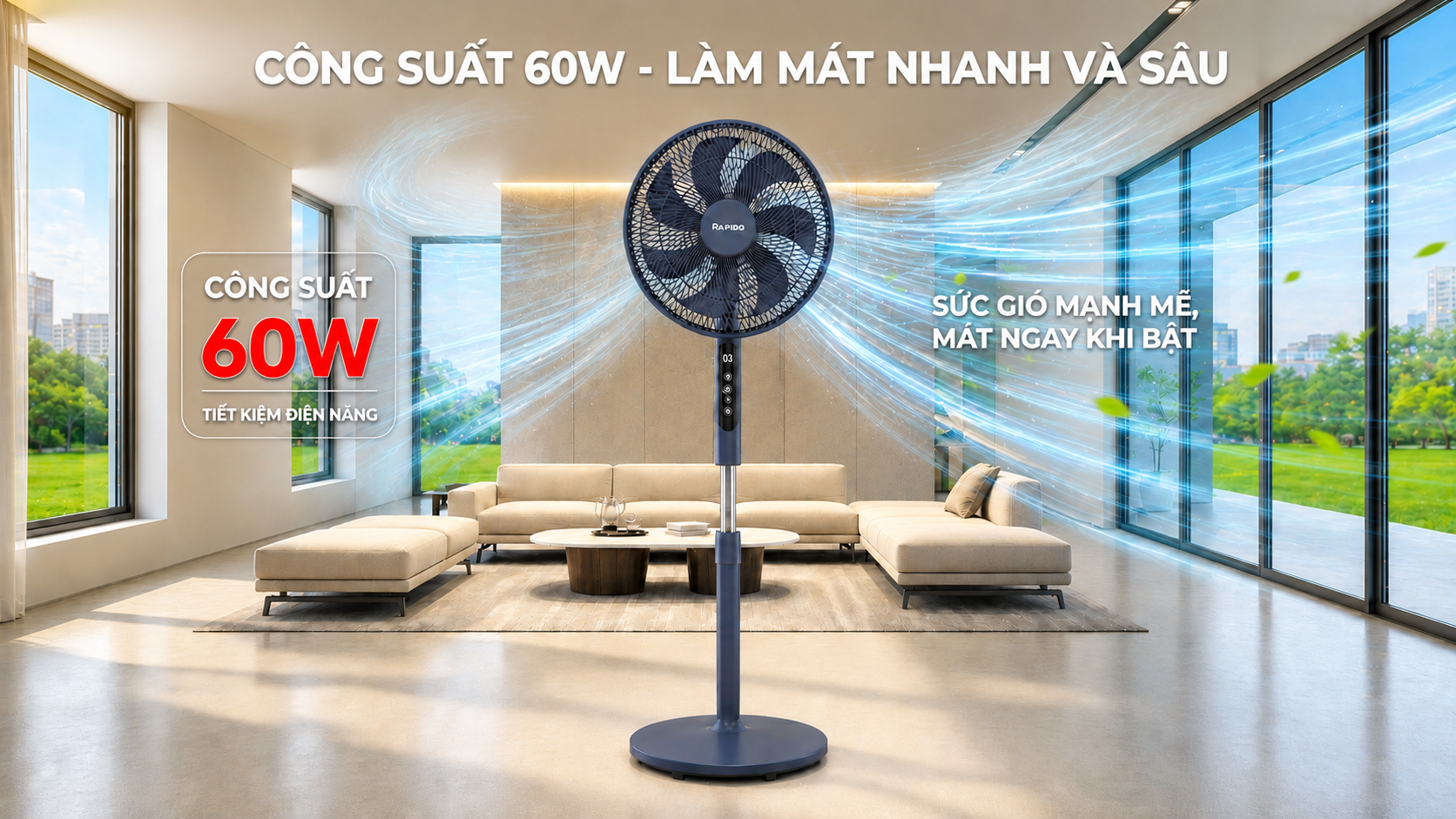 Quạt đứng Rapido RWF-16AHD (Điều khiển từ xa) 14 c7cc9373 6686 43c8 a0d5 13a9c1965519