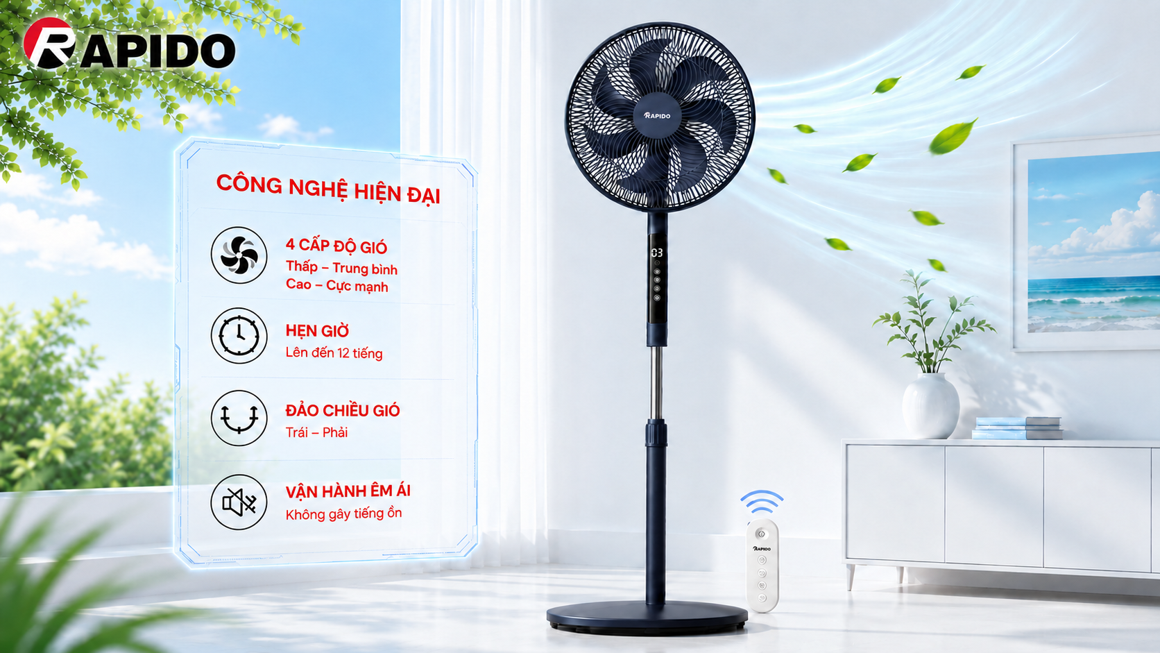 Quạt đứng Rapido RWF-16AHD (Điều khiển từ xa) 13 f9d63672 a6c7 4398 acca 41c346e890e6