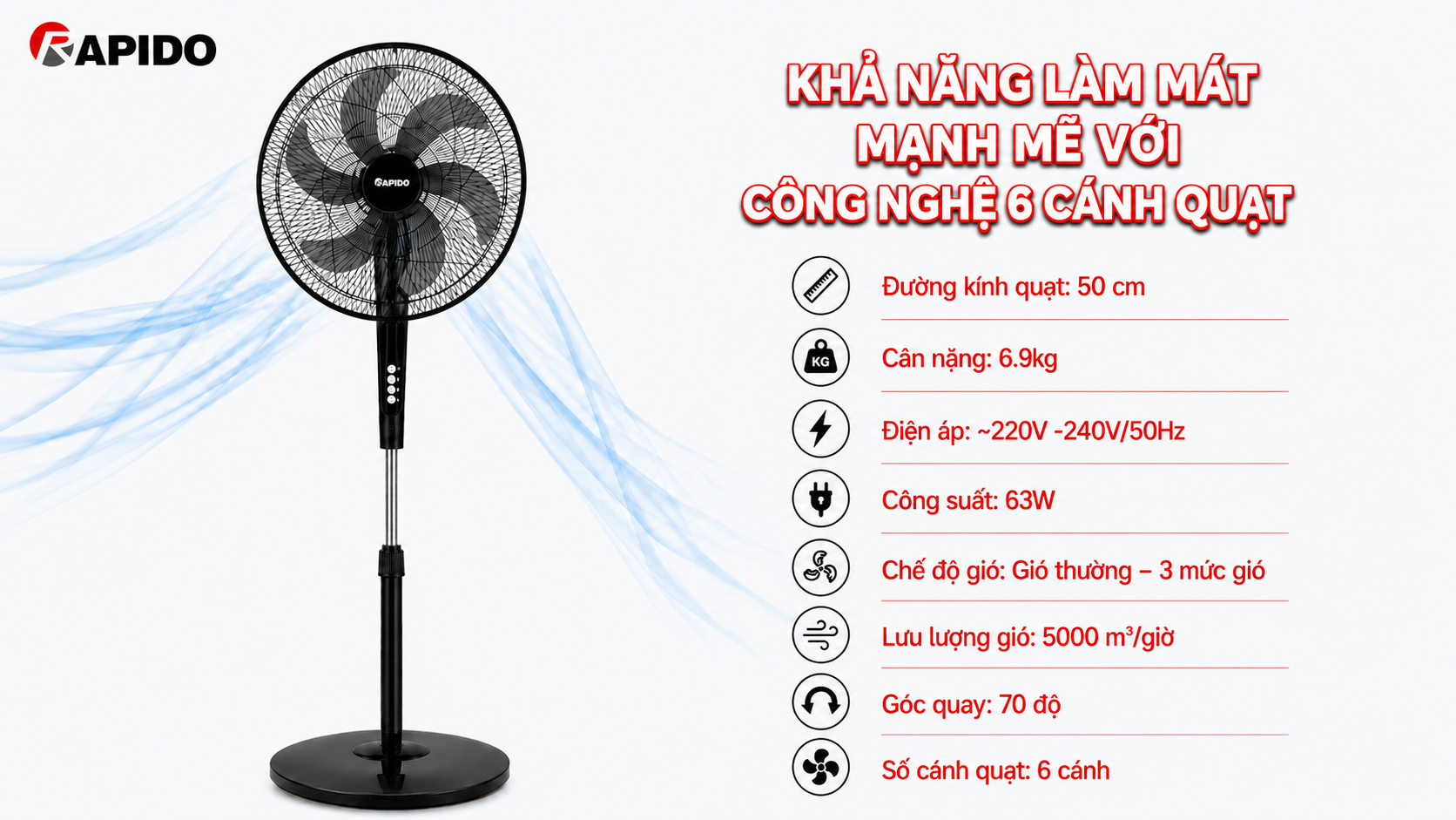 Quạt đứng Rapido RWF 20AHM - 1 13 972dc185 3c27 41cf 81b2 f39f9863bf56