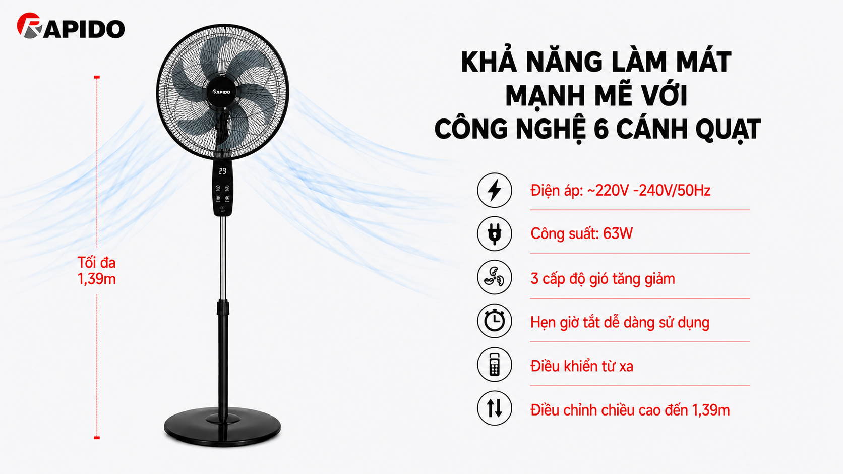 Quạt đứng Rapido FWF - 50PBD 14 a2bbdfe1 9cd6 4b0a b596 271d18532442
