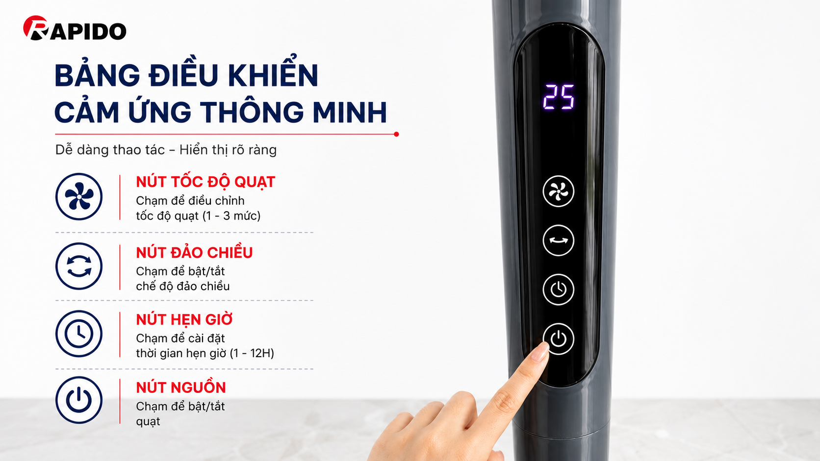 Quạt đứng Rapido RWF - 45SGD điều khiển từ xa 13 52eafa2f 0d1b 49c8 ab71 003c7d7cbcb8