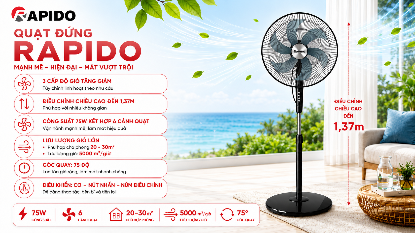 Quạt đứng Rapido RWF 50SBM 12 ccec0a10 2ffc 4a4d 920f 8ed9ac21836c