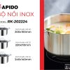 Bộ nồi inox 3 chiếc RK202224