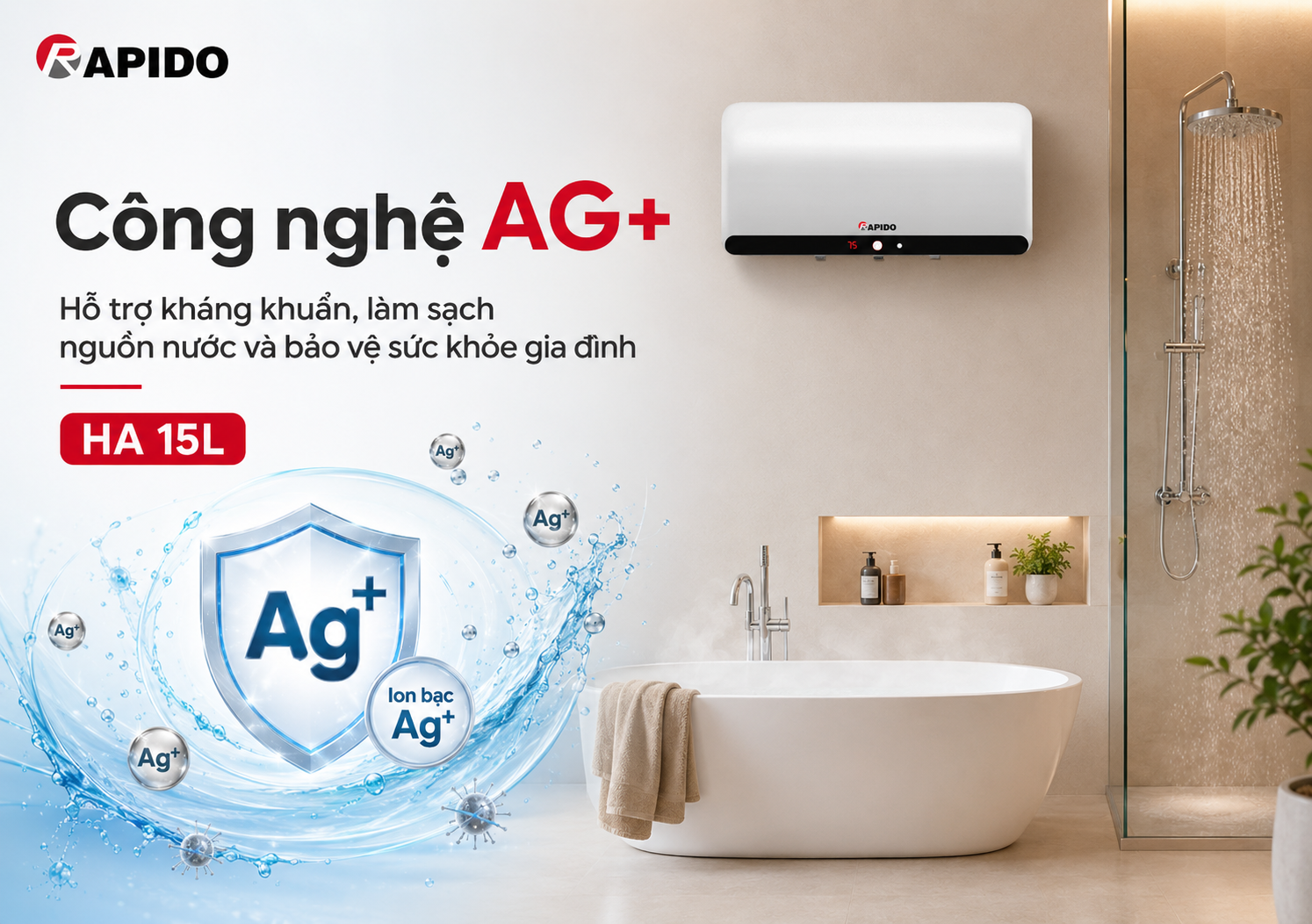 Bình nước nóng Rapido HA 30L (Ag+, hiển thị nhiệt độ) 11 34b2b994 60d6 45fb ba18 843a2bac494c