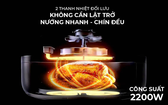 Nồi chiên Rapido RAF 8.0M3 2 thanh nhiệt đối lưu