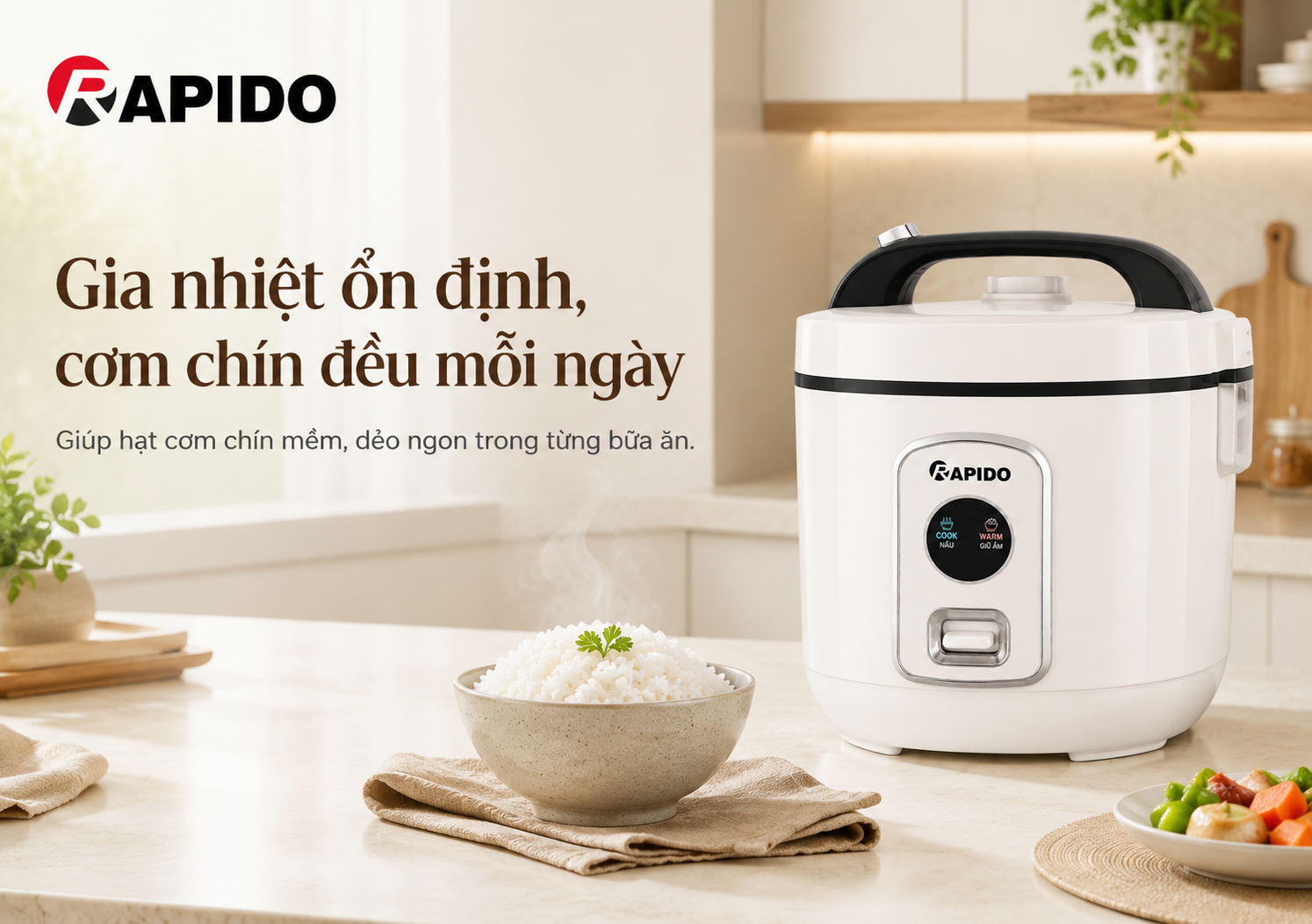 Nồi cơm điện lòng inox 1.8 Lít Rapido RC - 1.8M2S 12 26caccfd 38e5 4f8b a9c2 0efe66966955