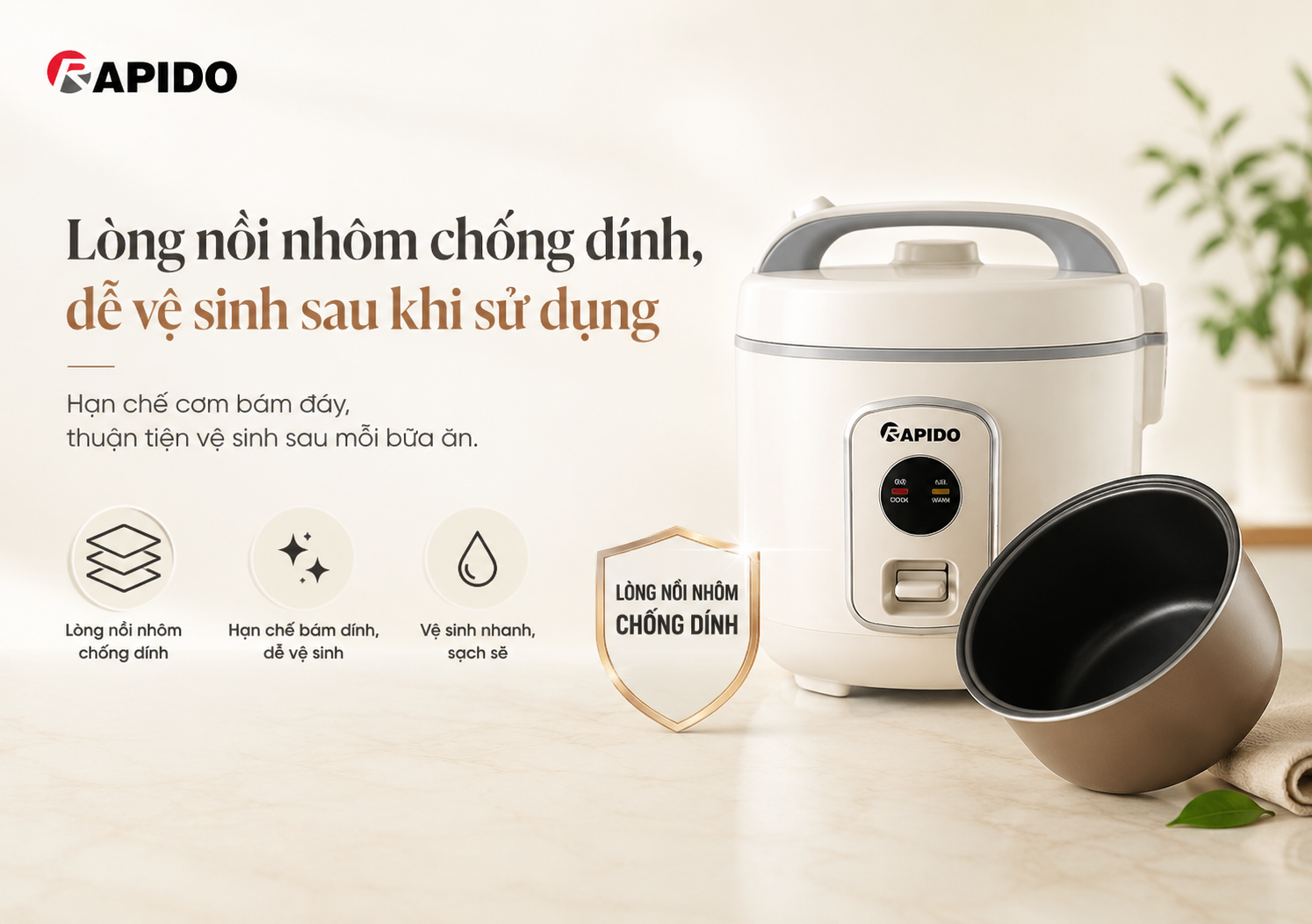 Nồi cơm điện lòng nhôm chống dính 1.8 lít Rapido RC - 1.8M2 13 75777942 b1c5 4c6d a778 af4ecf8b3320