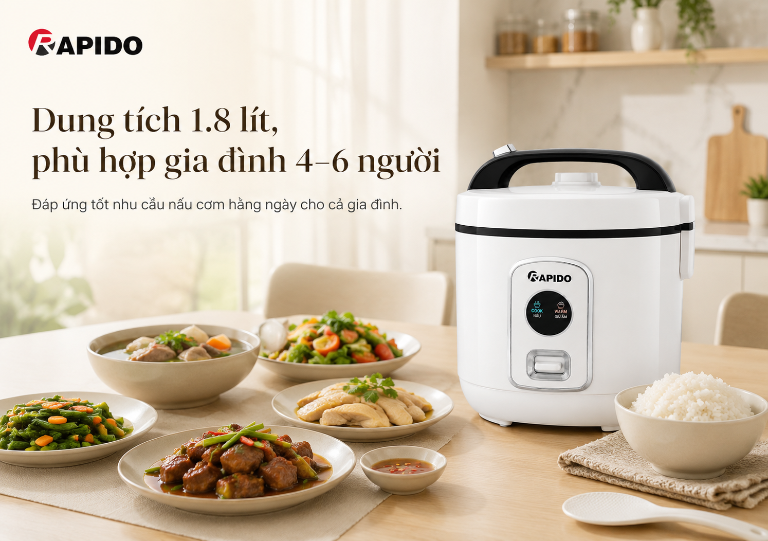 Nồi cơm điện lòng inox 1.8 Lít Rapido RC - 1.8M2S 10 7ee0f2e9 89ae 4247 9ecb 63d6b807d715
