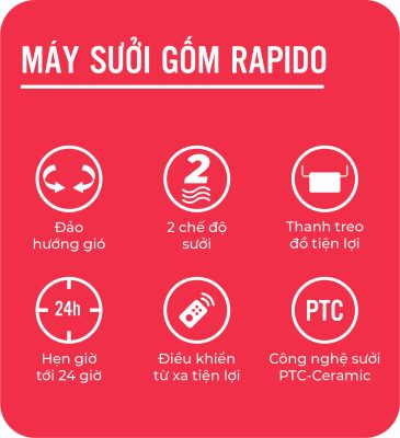 Máy sưởi gốm RCH2000-D2 12 Máy sưởi gốm RCH2000-D2