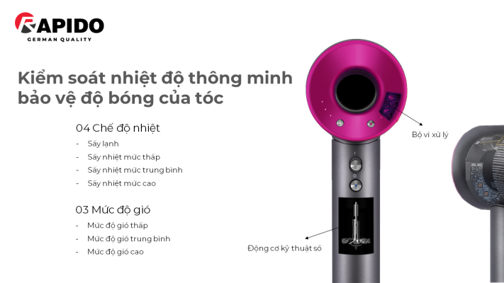 Máy sấy tóc Rapido RHD 1400LM2