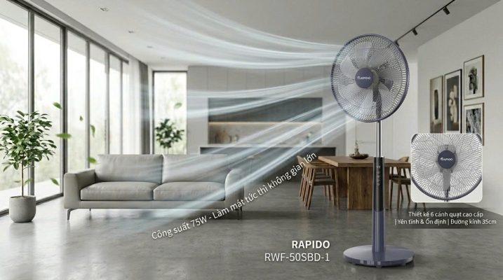 Quạt đứng Rapido RWF-50SBD-1