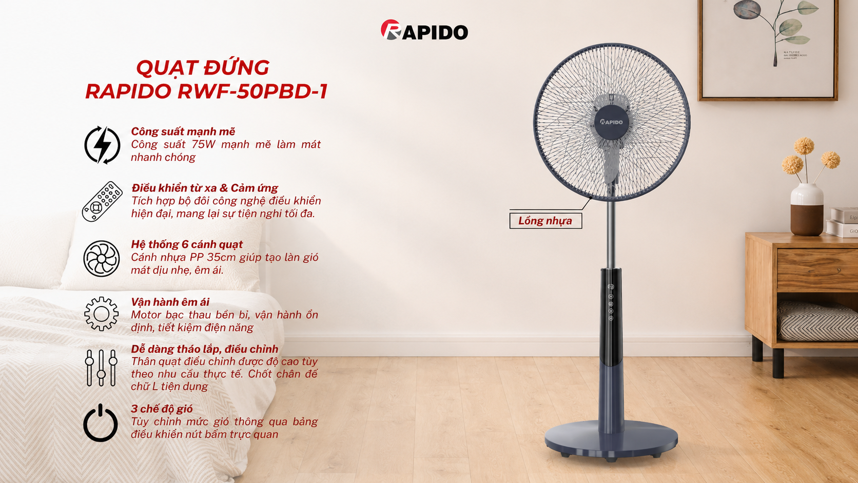 Quạt Đứng Rapido RWF-50PBD-1 Điều Khiển Từ Xa 22 773f951e 3c6c 4d5a 88b9 81fe5b7b7057
