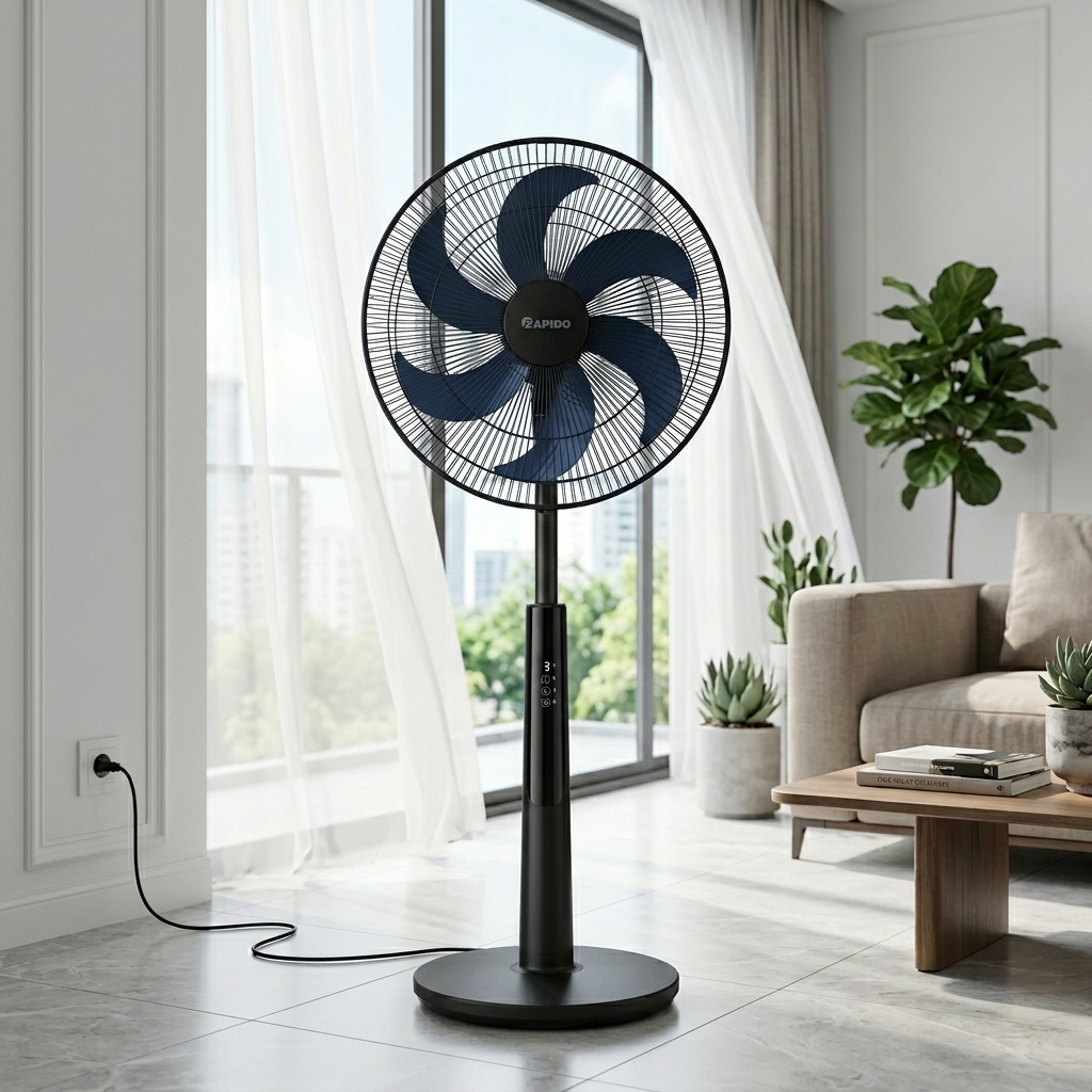Quạt Đứng Rapido RWF-50SBD-1 điều khiển từ xa 7 Pedestal fan in living room 202605121515