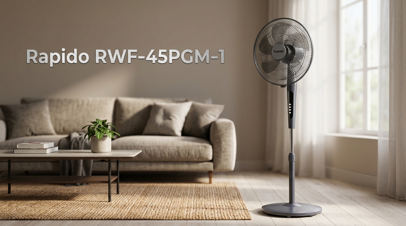 Top 11 quạt cây đứng Rapido chính hãng đáng mua nhất 2026 10 Quạt đứng Rapido_RWF-45PGM-1