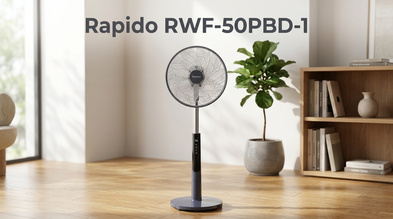 Top 11 quạt cây đứng Rapido chính hãng đáng mua nhất 2026 4 Quạt cây Rapido_RWF-50PBD-1