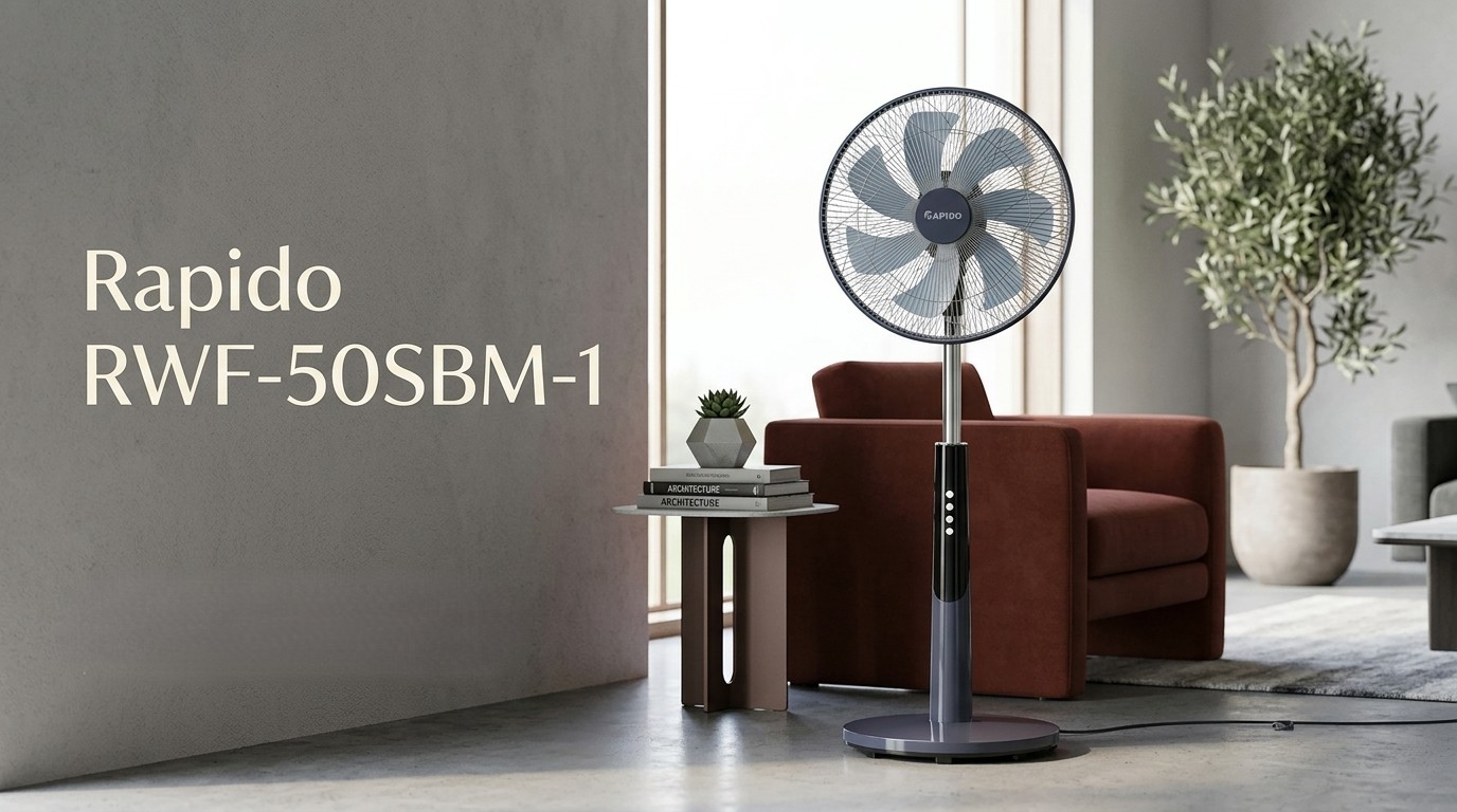 Top 11 quạt cây đứng Rapido chính hãng đáng mua nhất 2026 2 Quạt cây đứng Rapido RWF-50SBM-1