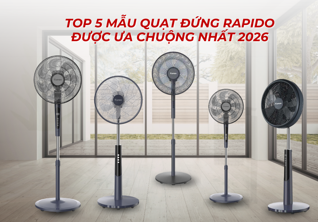 Top 5 Mẫu Quạt Đứng Rapido Được Ưa Chuộng Nhất 2026