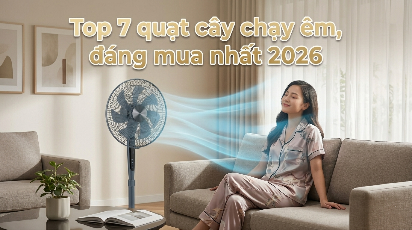 Top 7 quạt cây chạy êm, đáng mua nhất 2026 1 7 mẫu quạt cây chạy êm, đáng mua nhất 2026