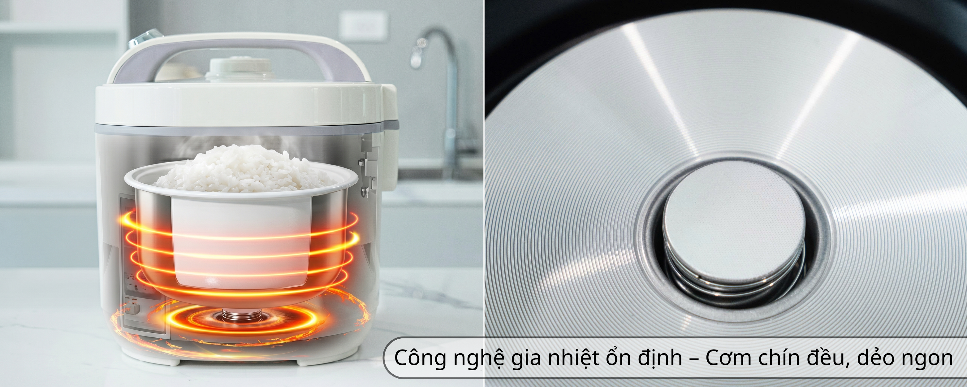 Nồi cơm điện lòng nhôm chống dính 1.8 lít Rapido RC – 1.8M2