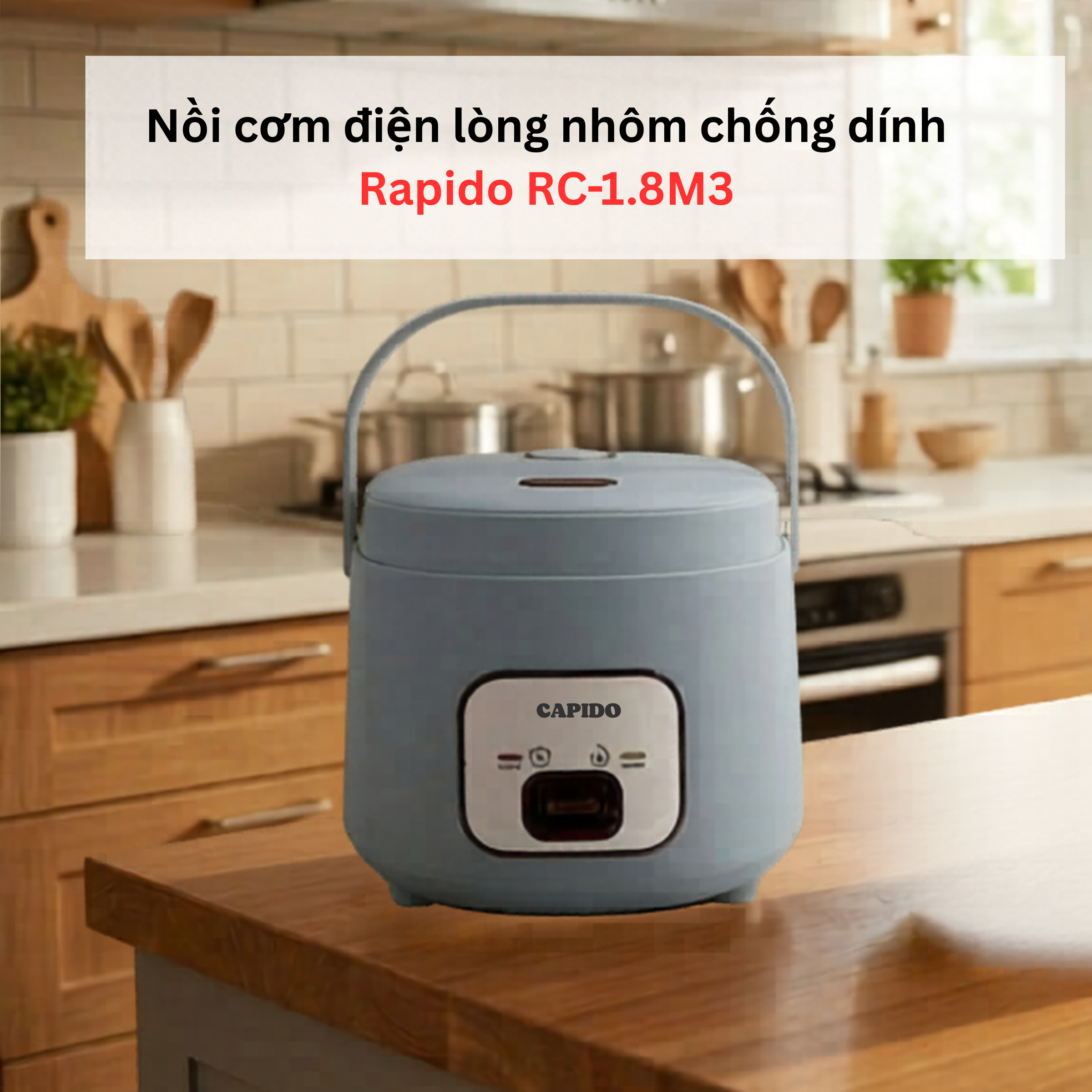 Nồi cơm điện lòng nhôm chống dính Rapido RC-1.8M3 (3) Nồi cơm điện lòng nhôm chống dính Rapido RC-1.8M3
