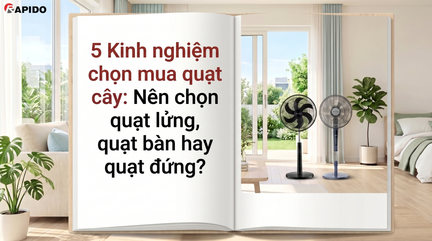 5 Kinh nghiệm chọn mua quạt cây: Nên chọn quạt lửng, quạt bàn hay quạt đứng?