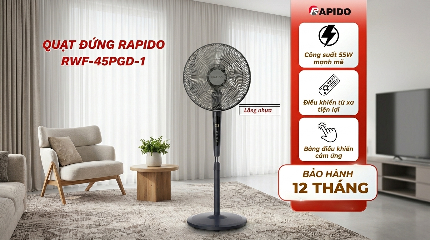 Quạt Đứng Rapido RWF-45PGD-1 