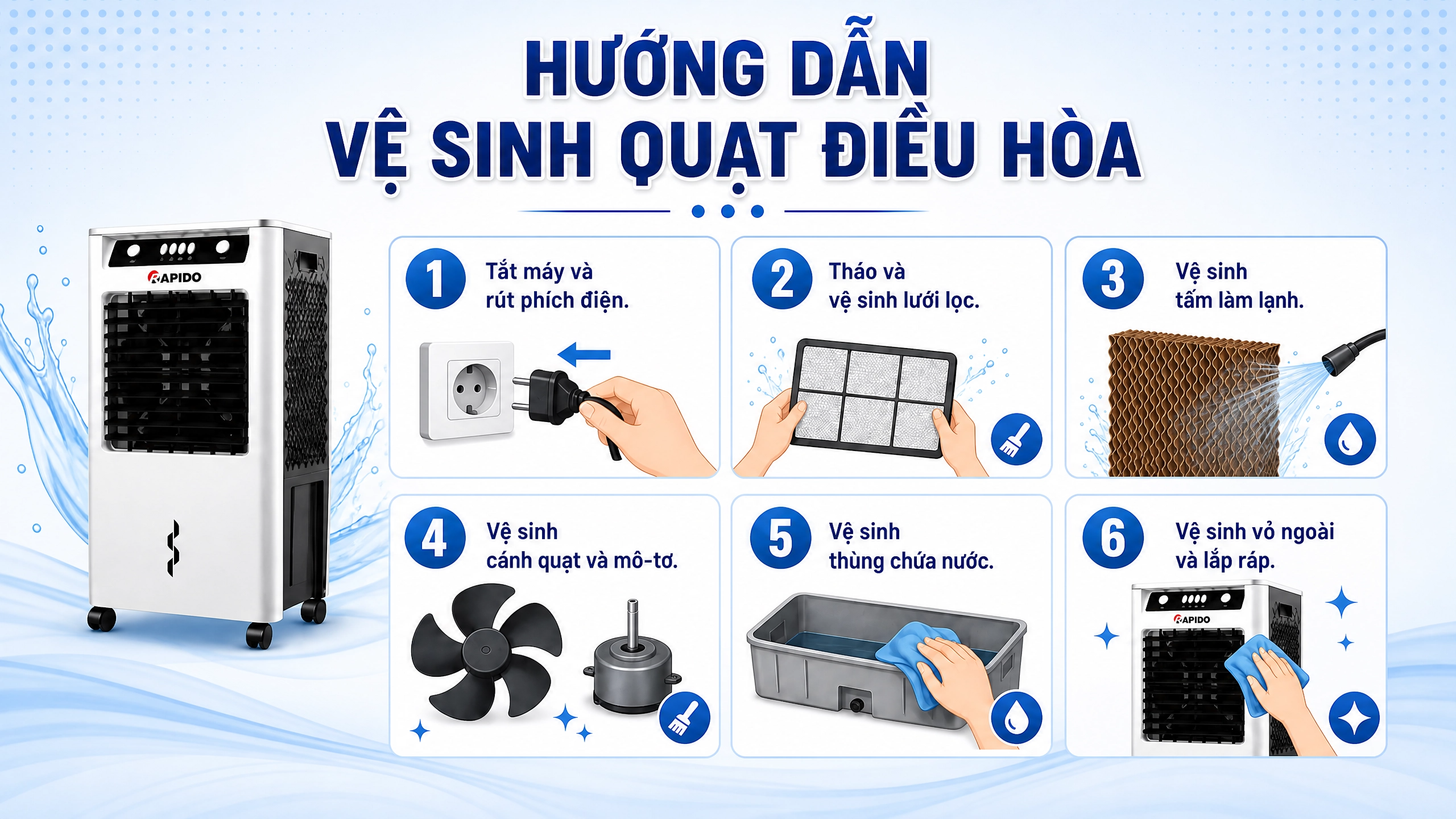 Hướng dẫn vệ sinh quạt điều hòa tại nhà đơn giản, chi tiết nhất 4 huong dan ve sinh 6 buoc 16 9