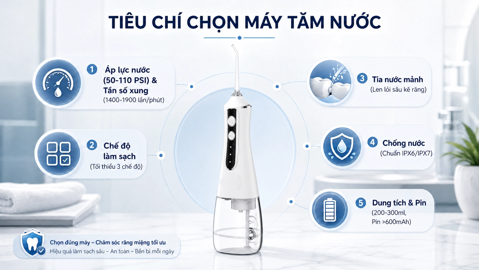 Top 11+ máy tăm nước được nha sĩ khuyên dùng 2 tieu chi may tam nuoc updated