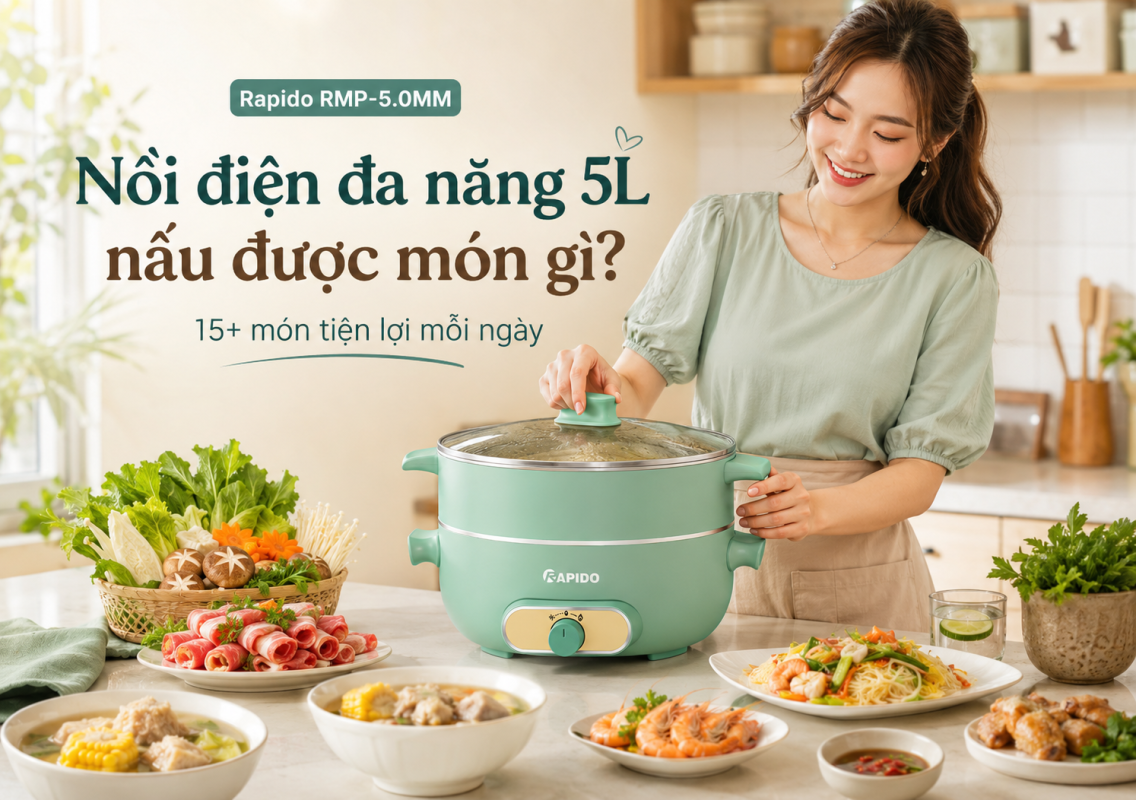 Nồi điện đa năng 5L nấu được món gì? 15+ món tiện lợi mỗi ngày 1 nồi điện đa năng 5L nấu được món gì?