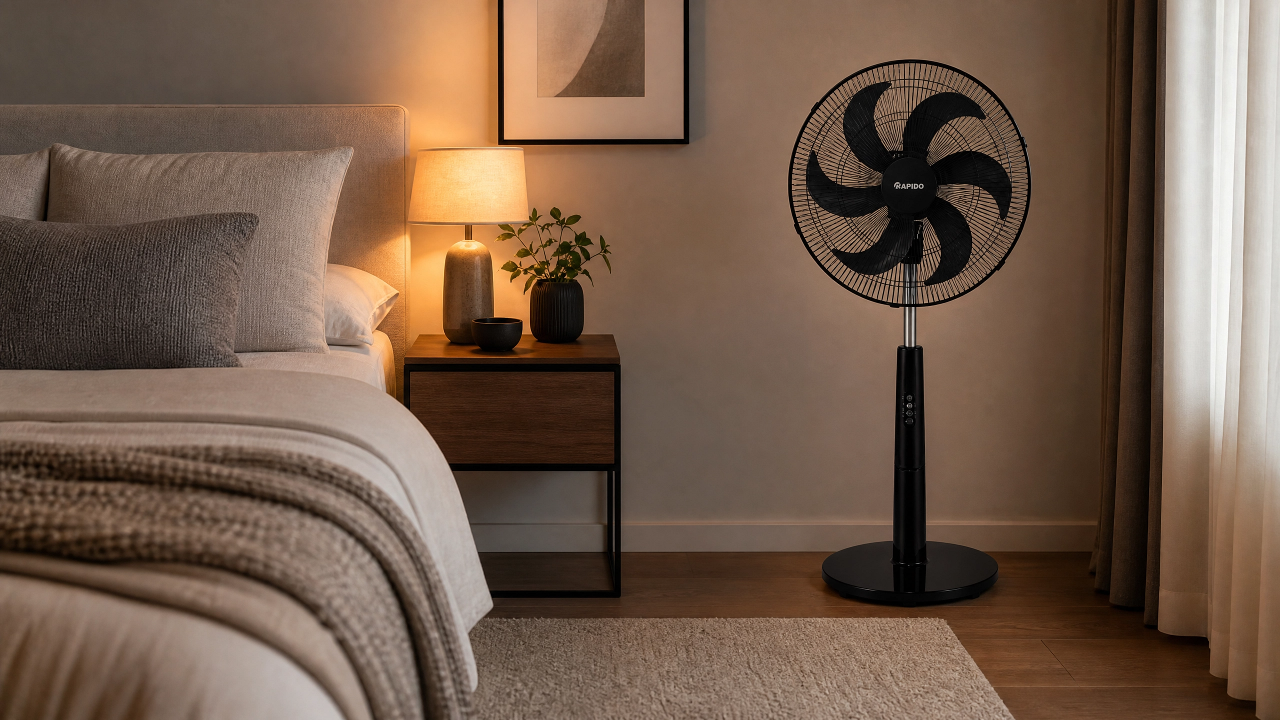 black fan 5 blades bedroom