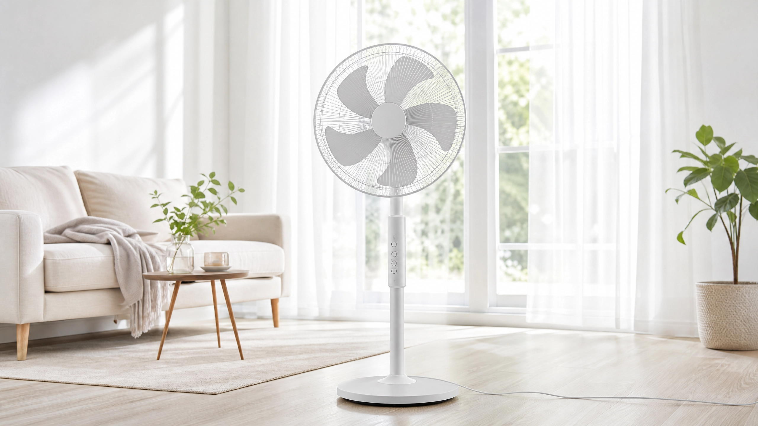 fan 5 blades bright room