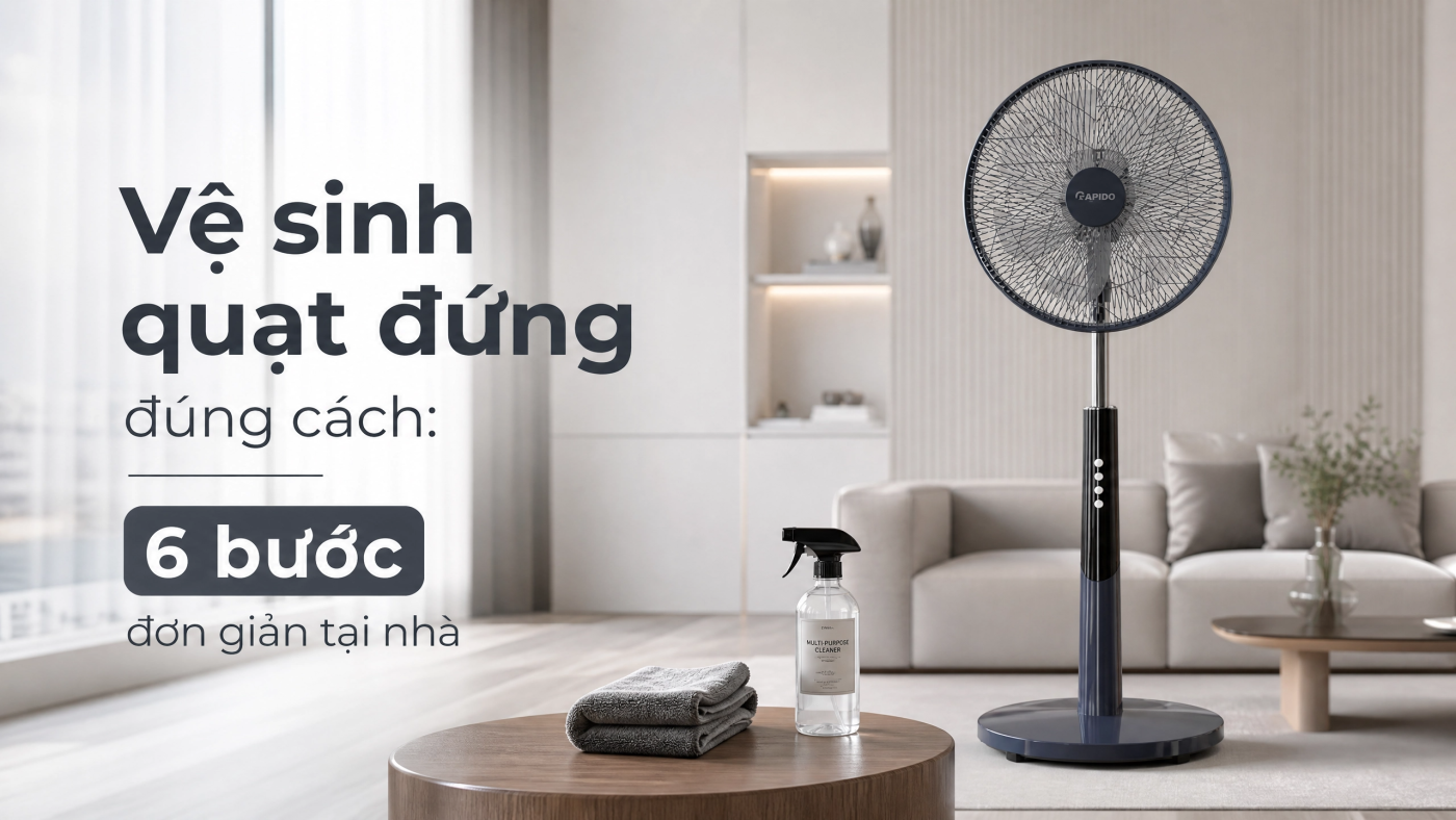 6 bước vệ sinh quạt đứng