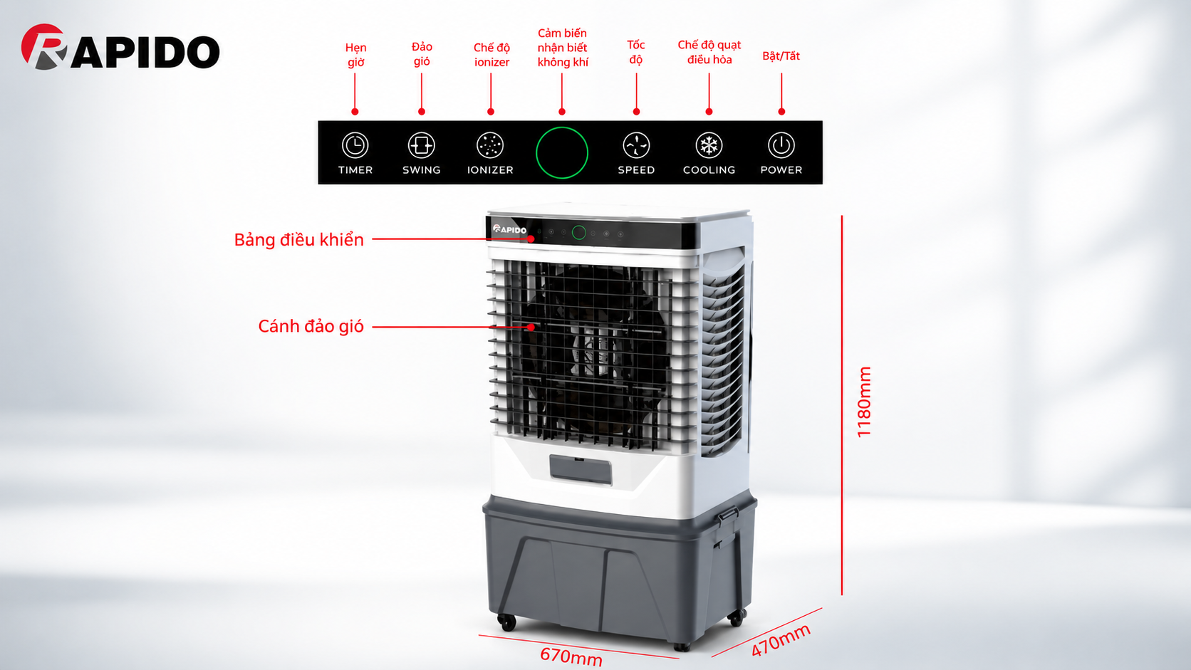 Quạt điều hòa Windy D từ Rapido