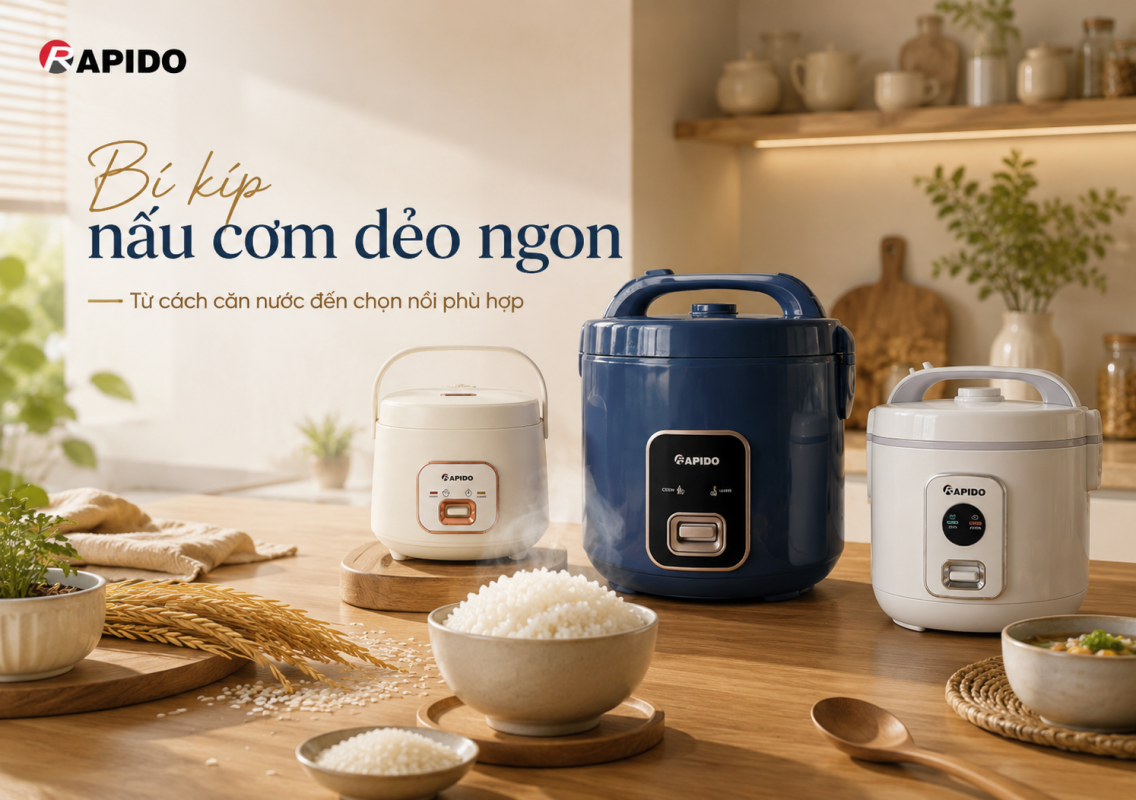 Bí Kíp Nấu Cơm Dẻo Ngon Bằng Nồi Cơm Điện