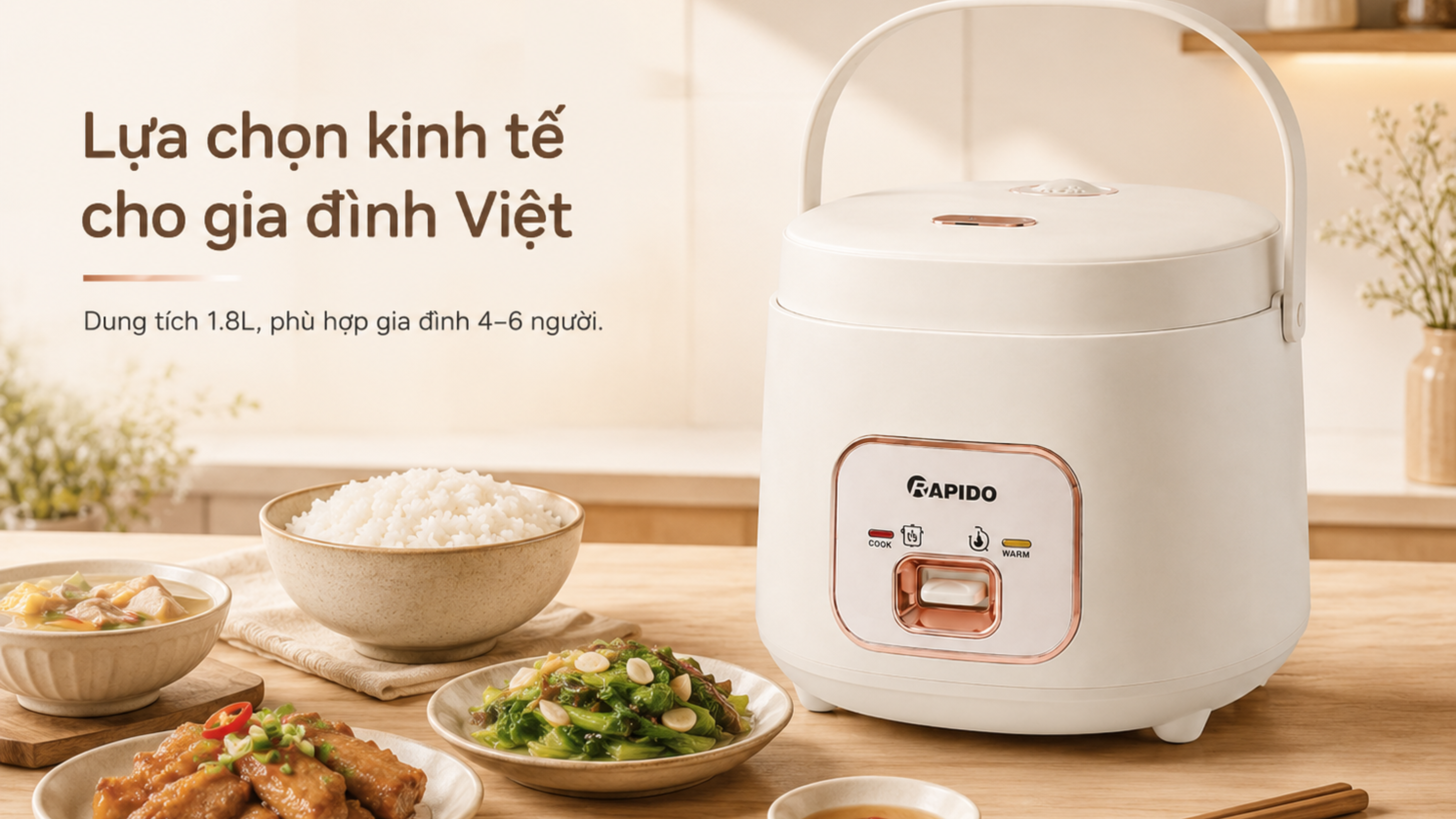 NỒI CƠM ĐIỆN LOẠI TỐT? KINH NGHIỆM CHỌN MUA NỒI CƠM ĐIỆN: 8 TIÊU CHÍ ĐỪNG BỎ QUA 4 NỒI CƠM ĐIỆN LÒNG INOX 1.8 LÍT RAPIDO RC – 1.8M3S