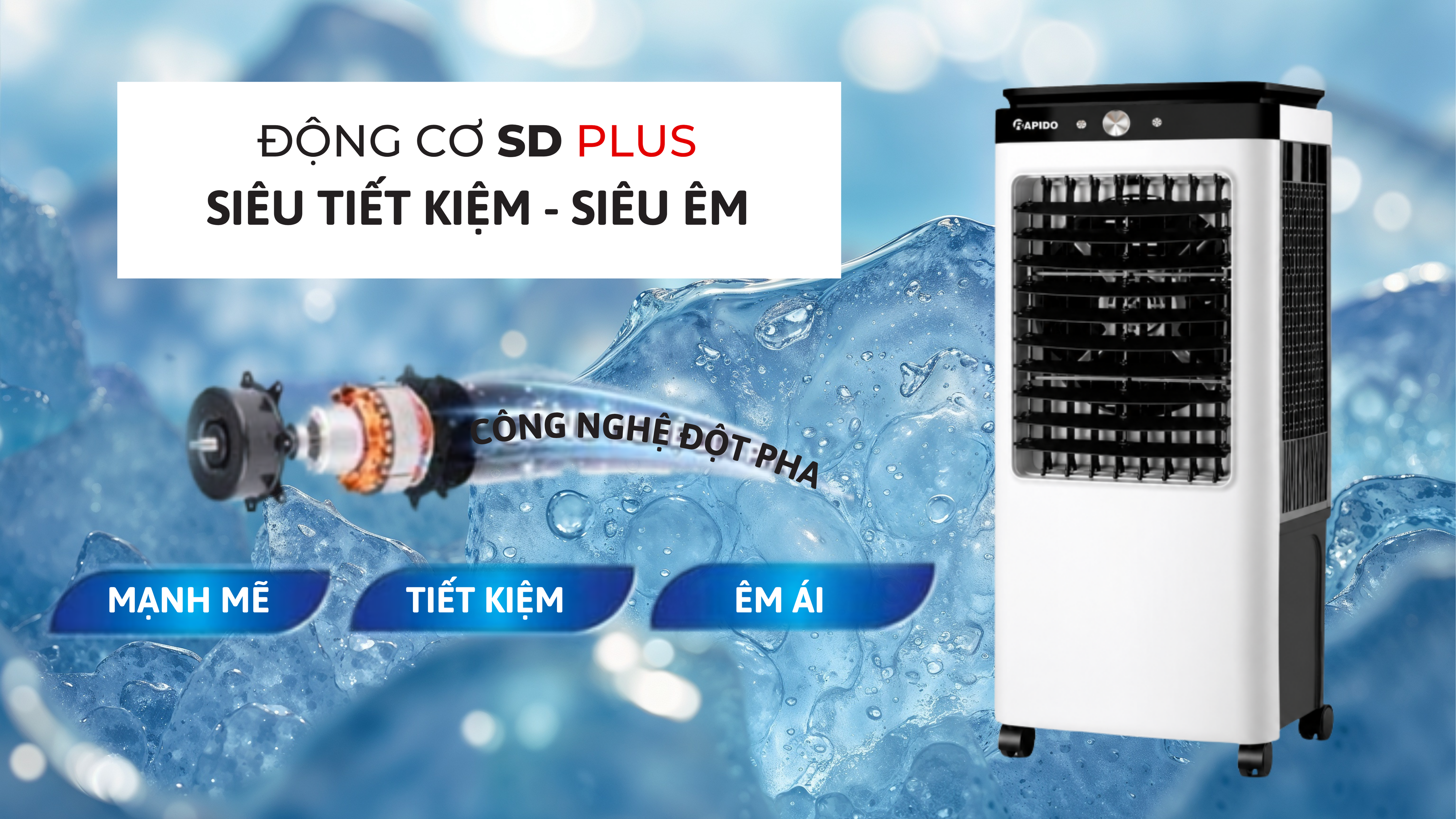 NÊN MUA QUẠT ĐIỀU HÒA HÃNG NÀO? TOP 5 HÃNG QUẠT ĐIỀU HÒA CHẤT LƯỢNG TỐT, ĐÁNG MUA NHẤT 4 Quạt điều hòa Rapido – Sự kết hợp đột phá giữa làm mát và lọc không khí