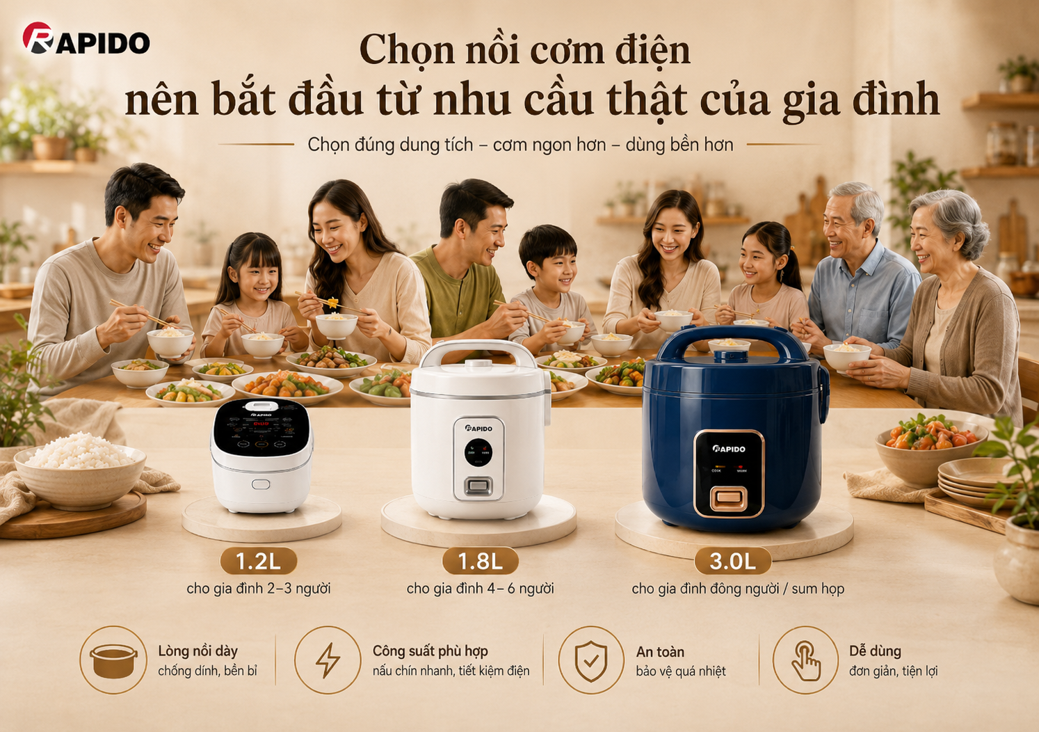 Kinh nghiệm chọn mua nồi cơm điện mới: Chọn đúng để bữa cơm ngon hơn mỗi ngày 11 d9e1575b 0b2d 4587 90b7 68bc46895acc