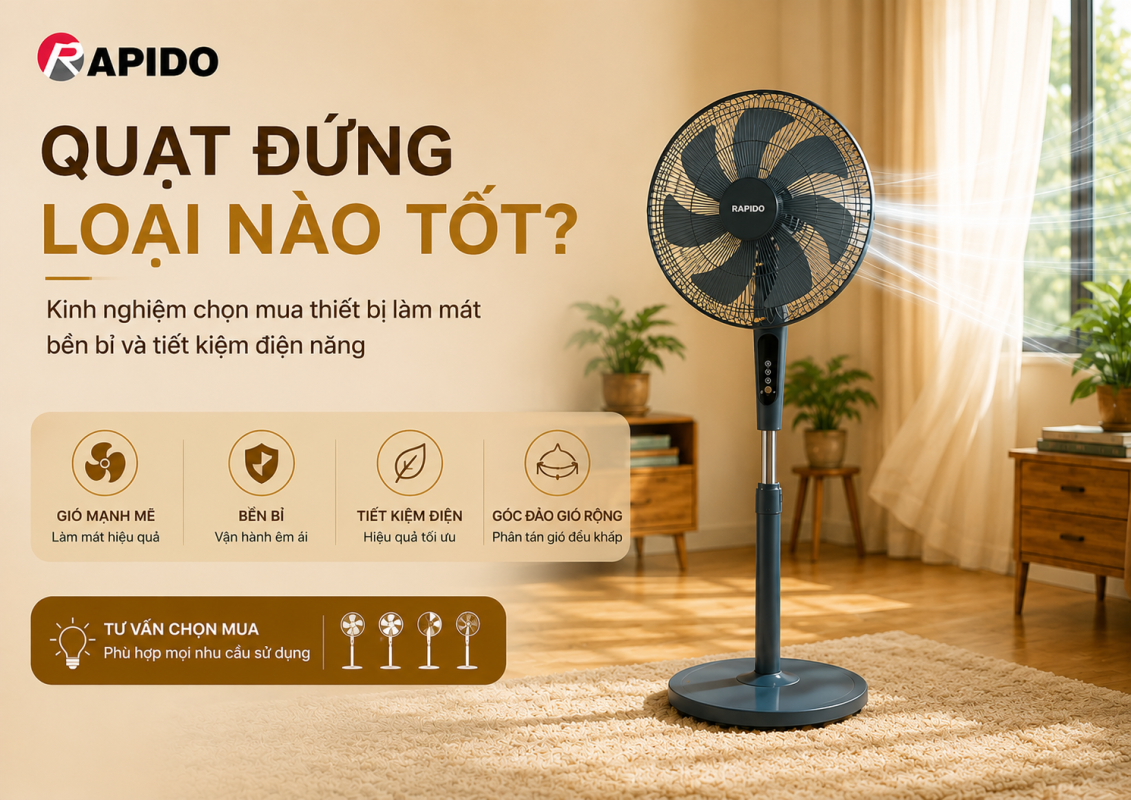 Kinh nghiệm chọn quạt đứng