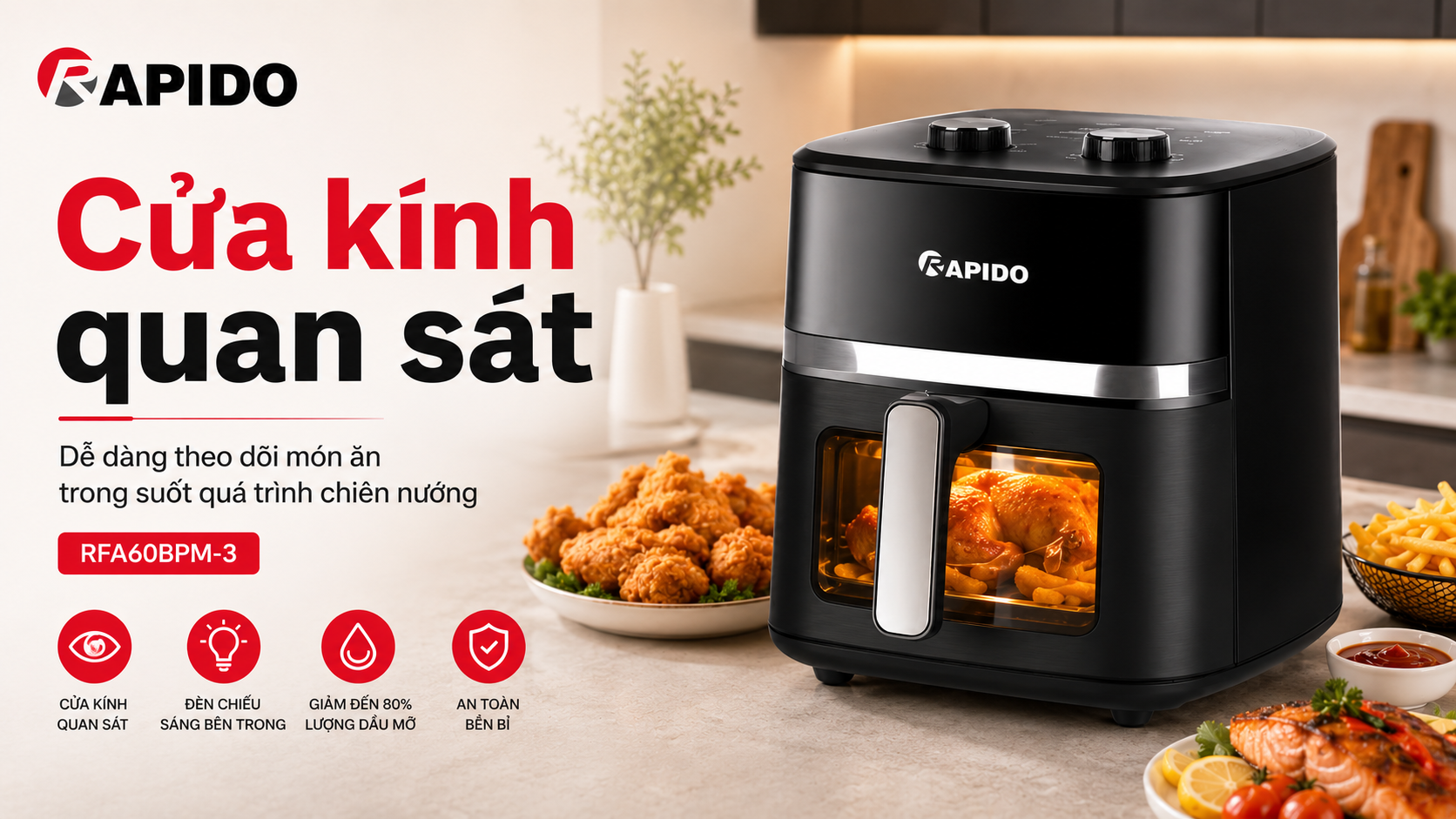 Nồi chiên không dầu RFA60BPM-3 13 e79828d3 0fc7 4dbf a0b4 e41cc08ec7ba