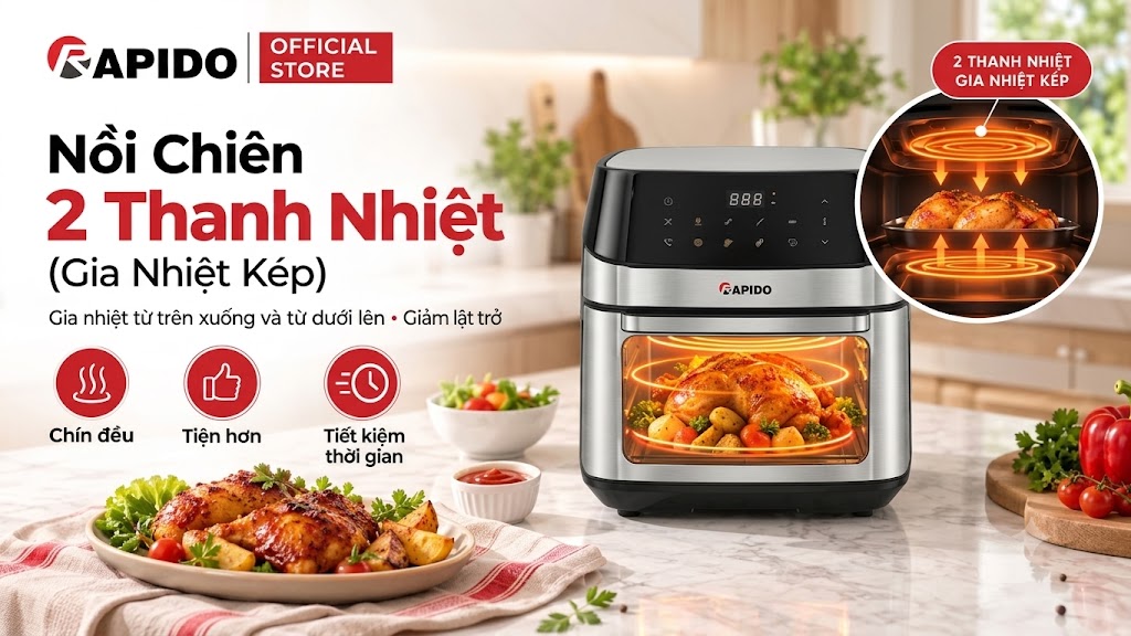 So Sánh Nồi Chiên Không Dầu 1 Thanh Nhiệt Và 2 Thanh Nhiệt: Có Đáng Để Nâng Cấp? 4 24bb7619 64b4 4722 a757 e223c3ae62a8