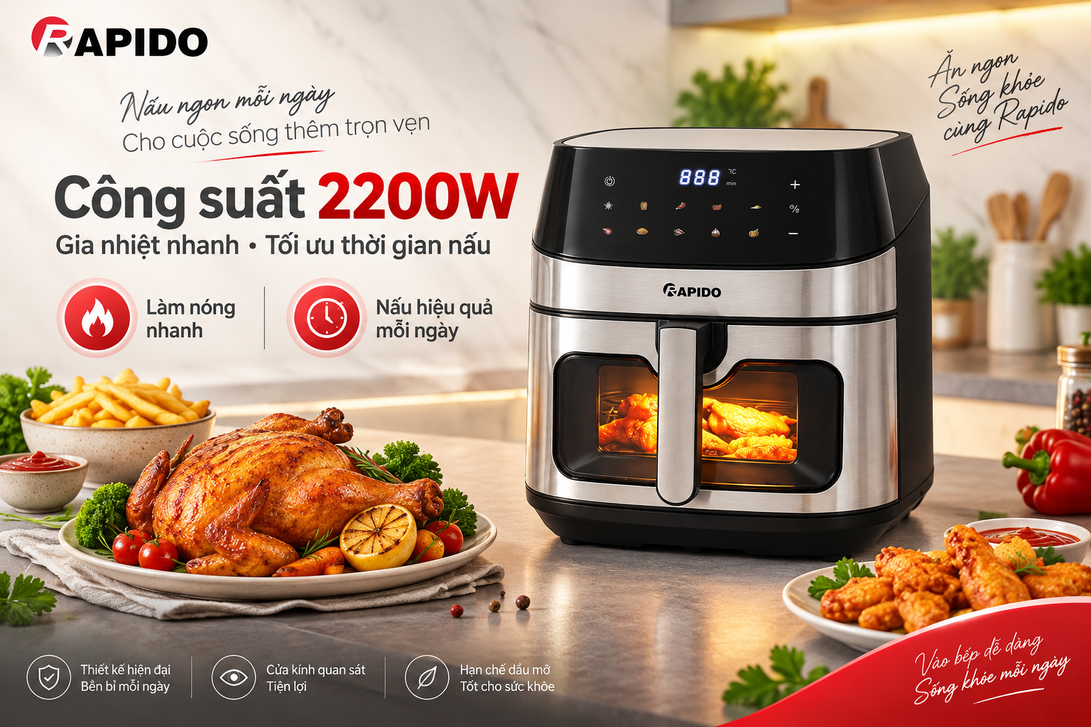 Nồi chiên không dầu RAF-9.0D 2M 9L 12 3bf8a63c 251c 48ff bad4 f7fa616f5682